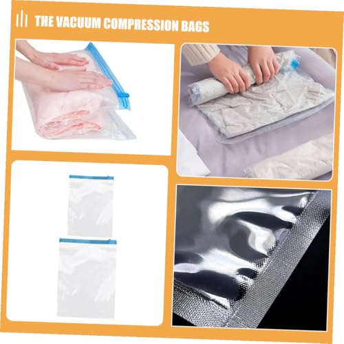 Ipetboom 12pcs Vacuum Compression Bags for Travel Clothes Storage, Hand Roll-up Reusable Space Saver Bags, Pa+pe Material, 35x50cm 40x60cm, Luggage Packing Organizer