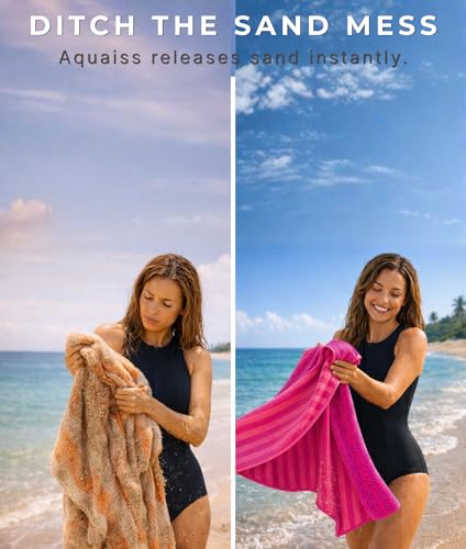 3-in-1 Wearable Beach Wrap & Lightweight Travel Towel – Sarong with Secure Button Closure, Quick-Dry Sand-Free Microfiber, Adjustable Fit (64”x33”, Fits S–4X), Compact Pool & Beach Essential - color: Pink - Blue Lines