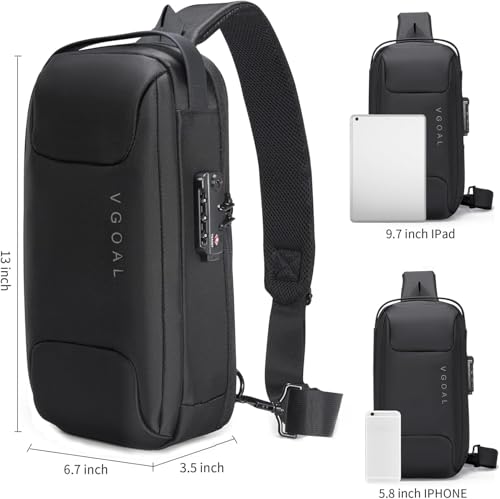 Kingsons Anti Theft Crossbody Bag Sling Bag for Men Anti Theft Sling Backpack Mini Backpack Daypack Crossbody for Travel Sport Running Hiking - color: Fg6315-us