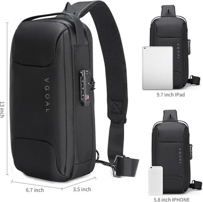 Kingsons Anti Theft Crossbody Bag Sling Bag for Men Anti Theft Sling Backpack Mini Backpack Daypack Crossbody for Travel Sport Running Hiking - color: Fg6315-us