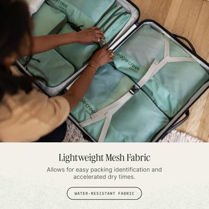 Eagle Creek Pack-It Reveal Expansion Cube - Adjustable Storage Expansion Cube for Travel - Durable Compression Zipper - Water-Resistant - Sustainable - Large - Willow Green - color: Willow Green