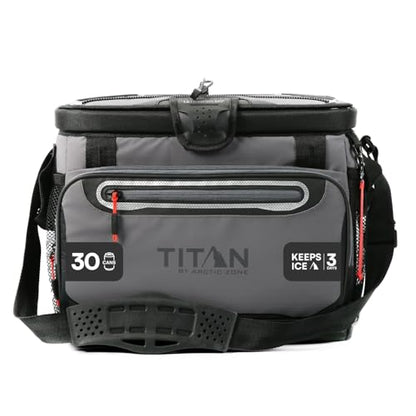 Titan by Arctic Zone Deep Freeze Cooler - Zipperless Hardbody Cooler - Deep Freeze Insulation, HardBody Liner, and SmartShelf - color: Sharkskin Gray, size: 30 Can