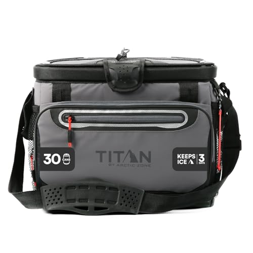 Titan by Arctic Zone Deep Freeze Cooler - Zipperless Hardbody Cooler - Deep Freeze Insulation, HardBody Liner, and SmartShelf - color: Sharkskin Gray, size: 30 Can
