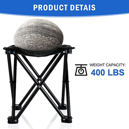 4 Pack Camping Stool Foot Rest Small 11Inch Portable Folding Camping Chair Lightweight Foot Rest Seat with Carry Bag for Fishing Hiking Gardening Beach Outdoor Walking Backpacking Travel BBQ (Black)