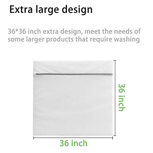 Runtoo 2 Pack 36 x 36 inches Extra Large Laundry Bag Delicates Wash Bags Camp Travel Heavy Duty Zipper Big Net Sweater Curtain Bedding Robes Blanket Jumbo Toys Organizer - size: 2 PACK