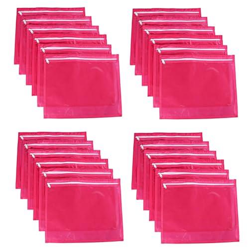KRUM Single Saree Cover/Suit Packing 12 Piece Transparent Flower Cloth Packing Bag Organizer for Wardrobe Storage or Wedding Gifting ., Pink, 37 cm x 2 cm x 43 cm, Travel Accessories