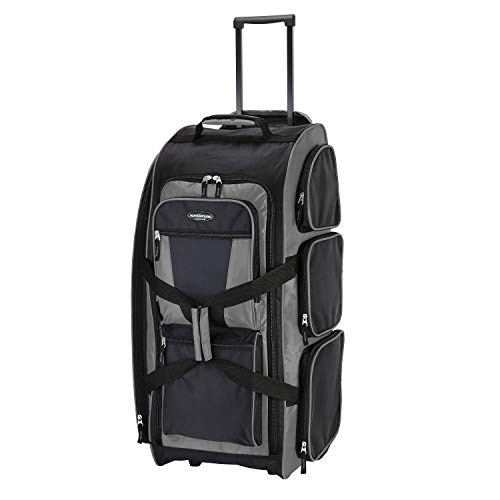 Travelers Club Xpedition 30 Inch Multi-Pocket Upright Rolling Duffel Bag - color: Charcoal Grey