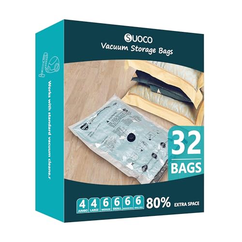 Vacuum Storage Bags, Compression Packing Space Saver Seal Bags for Clothing Bedding Comforters Blankets Pillows, 32 Combo - size: 32 Combo