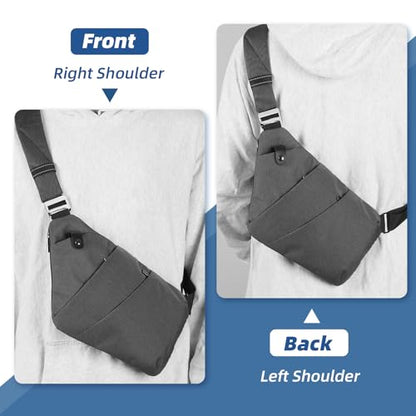 VADOO Sling Bag - Anti-theft Crossbody Shoulder Bag for Men and Women - color: Dark Grey