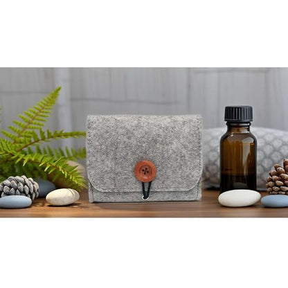 AUONY Essential Oil Carrying Case for 6 Bottles, 5ML / 10ML / 15ML Essential Oils Travel Organizer Storage Pouch Bag