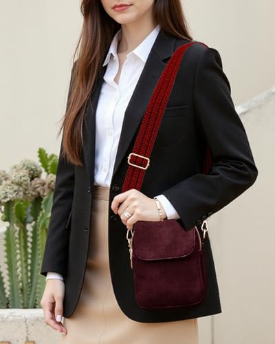 Fashion Small Crossbody Bags for Women Trendy Designer Cell Phone Purses Wallets with Card Holder Anti Theft Travel - color: Red
