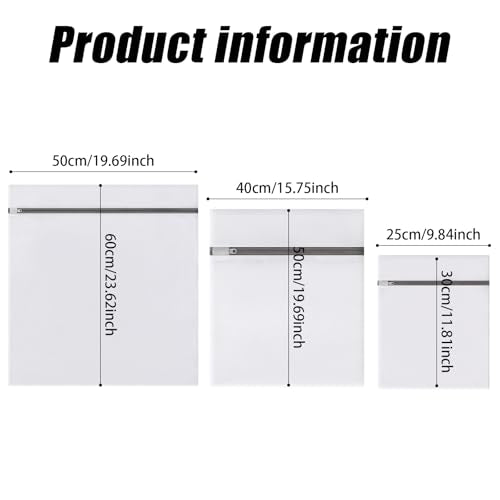 Mesh Laundry Bags for Delicates, Lingerie Wash Bags with Auto-Lock Zipper, 100% Polyester Fine Mesh, White Net, 2XL, 2L, 2S - size: 2S(10x12")+2L(16x20")+2XL(20x24")