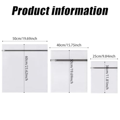 Mesh Laundry Bags for Delicates, Lingerie Wash Bags with Auto-Lock Zipper, 100% Polyester Fine Mesh, White Net, 2XL, 2L, 2S - size: 2S(10x12")+2L(16x20")+2XL(20x24")