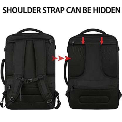 Vancropak Carry On Backpack, 45L Expandable Extra Large Travel Backpack, Flight Approved Water Resistant Luggage Suitcase Daypack, Lightweight Business Overnight Weekender Bag for Men & Women, Black - color: A-black, size: XX-Large