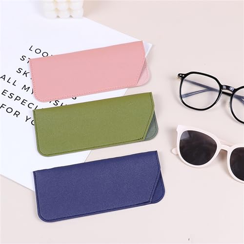 YYaaloa Soft Leather Glasses Sunglasses Cases 7x3 Inch PU Leather Travel Glasses Pouch for Women Men Kids - color: 6 Different Dark Color