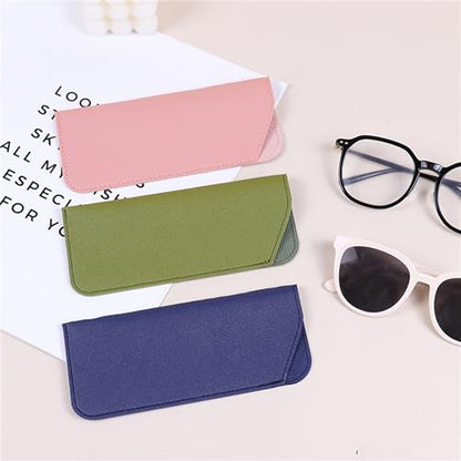 YYaaloa Soft Leather Glasses Sunglasses Cases 7x3 Inch PU Leather Travel Glasses Pouch for Women Men Kids - color: 6 Different Dark Color