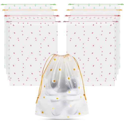 8PCS Travel Shoe Bags with Rope for Men and Women Large Shoes Pouch Organizers - color: Flower Pattern