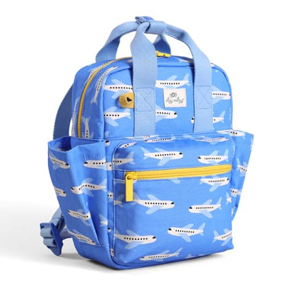 Itzy Ritzy Toddler Backpack - Daycare Bag - Features Adjustable Shoulder Straps, 2 Side Pockets & Spacious Interior with Wipeable Fabric Lining & Name Label, Airplane - color: Airplane