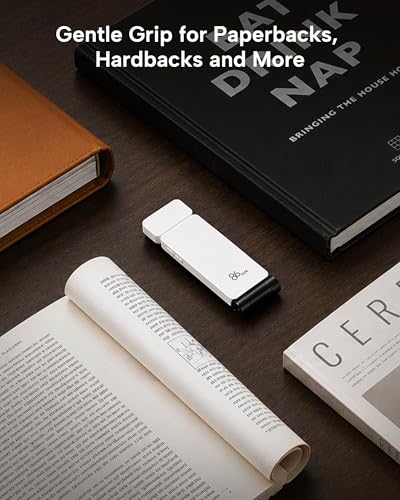 86lux Book Light, Rechargeable Clip-On LED Reading Light for Bed & Night Use - 3 Color Temperatures with Stepless Dimming, Ultralight Bookmark Design for Kids, Book Lovers, White - color: White