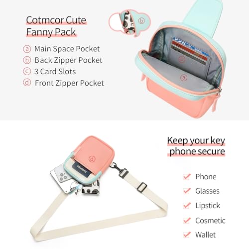 Birthday Gifts for 8 9 10 11 12 Year Old Teens Girls Kids, Fanny Pack Crossbody Bag Sling Belt Bags Purse, Dorm Travel Essentials for Girls Fashion, Preppy Tween Teen Girl Gift Trendy Stuff - color: Beige & Pink