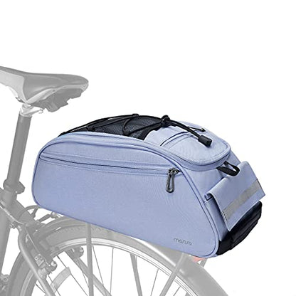 MOSISO Bike Rack Bag, Waterproof Bicycle Trunk Pannier Rear Seat Pouch Cycling Bike Carrier Backseat Storage Luggage Saddle Shoulder Bag - color: Airy Blue