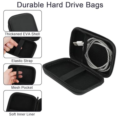 Zoyiancy Power Bank Case, Hard Cover Cable Storage Bag, Travel Shockproof Carrying Portable Eva Case for Power Cable Earbuds Power Bank (Black, Blue) - color: Black, Blue