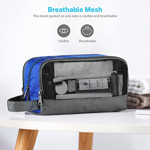 Gonex Travel Toiletry Bag Nylon, Shaving Bag Toiletry Organizer Blue - color: Blue