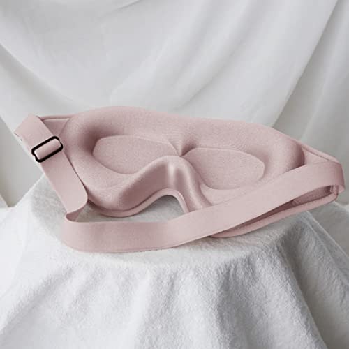 Sleep Mask, 3D Deep Contoured Eye Covers for Sleeping, 99% Block Out Light Eye Mask,Zero Pressure Cup Blindfold for Men Women, with Adjustable Strap for Sleeping, Yoga, Traveling (Pink) - color: Pink