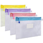 Wisdompro Zipper Pouch, 4 Packs Durable Letter Size Waterproof Mesh File Bag, Document Organizer - Blue/Purple/Yellow/Pink - color: Blue/Purple/Yellow/Pink
