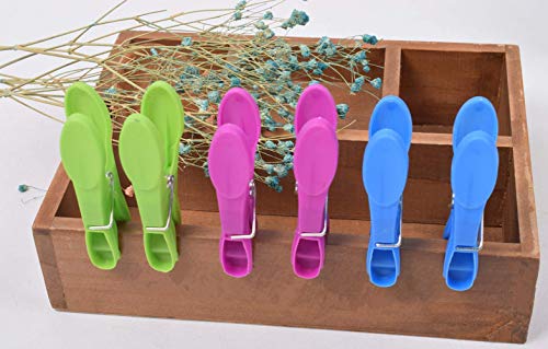 Strong Clothes Pins for Drying Heavy Duty Laundry Clothespins Travel Plastic Clothing Clamps Big Towel Clips 24 Pack - color: 24pcs (3.54inch) Plastic Clothespins