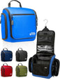 Travel Toiletry Bag for Men and Women - (10.6”x10.6”x3.2”) Large Hanging Toiletry Organizer - Waterproof Hygiene Bag with Metal XXL Swivel Hook, with Sturdy Zippers and 19 Compartments for Toiletries - color: L Light Blue