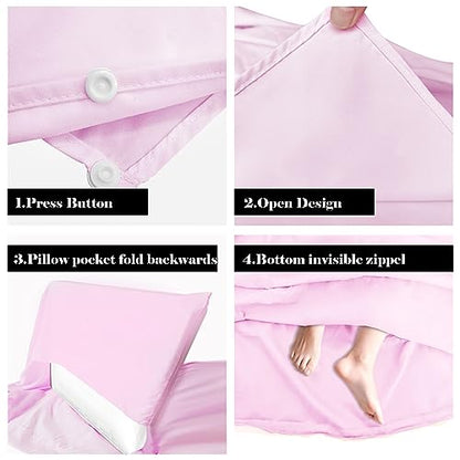 Sleeping Bag Liner,Travel Sheet & Adult Sleep Sack, Camping Sheets Travel Sleep Sack for Backpacking,Hotels & Hostels -Lightweight Single &Double Travel Sheet Camping Sheets - color: Single Pink