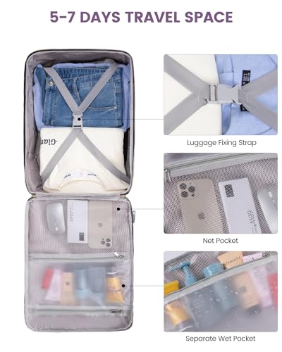 LOVEVOOK 40L Travel Backpack for Women & Men, Airline Approved Carry On Luggage with 3 Packing Cubes, TSA Overnight Bags, Waterproof Personal Item Bag, Weekender Essentials Backpacks fits 17" Laptop - color: Purple-beige-black, size: Large