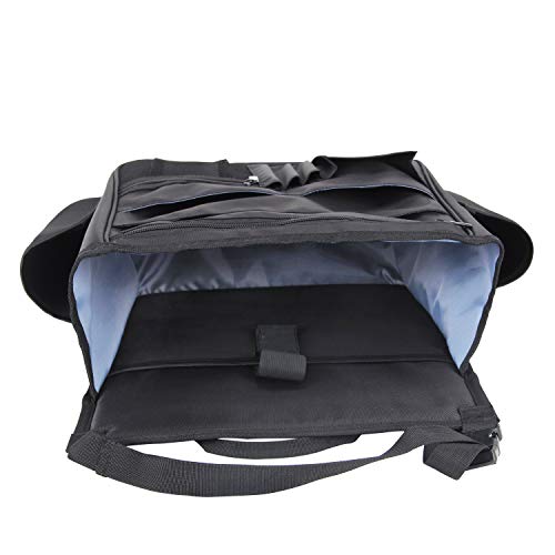 LUXJA Car Front Seat Organizer with Laptop and Tablet Storage Pockets, Car Seat Organizer with Back Adjustable Straps, Black - color: Black