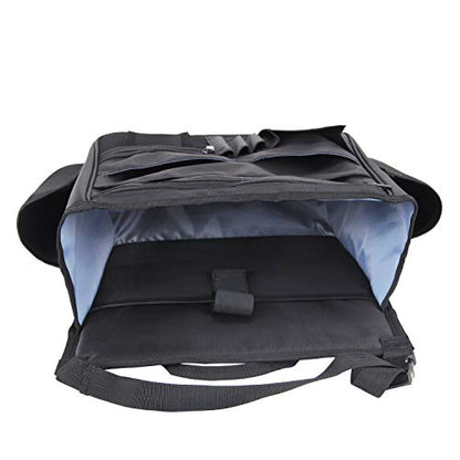 LUXJA Car Front Seat Organizer with Laptop and Tablet Storage Pockets, Car Seat Organizer with Back Adjustable Straps, Black - color: Black