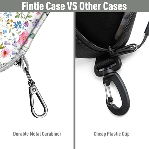 FINTIE Sunglasses Case, Hard EVA Shell Shockproof Sport Glasses Case with Metal Carabiner Travel Zipper Eyeglasses Holder - color: Z-flower Fantasy