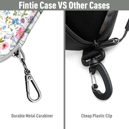 FINTIE Sunglasses Case, Hard EVA Shell Shockproof Sport Glasses Case with Metal Carabiner Travel Zipper Eyeglasses Holder - color: Z-flower Fantasy