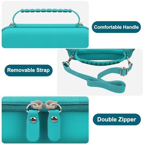 Canboc Carrying Case for Ceptics Universal Travel Adapter Kit, World Travel Adapter Kit Box with Removable Shoulder Strap, Zipper Mesh Bag fit USB Cable, Turquoise (Case Only) - color: Turquoise+Turquoise