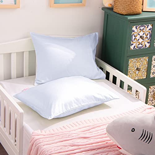NTBAY Egyptian Cotton Toddler Pillowcases - Set of 2 - Travel Pillow Cases - 500 Thread Count Cotton 13x18 Pillow Covers - Envelope Closure Nursery Pillowcases, 13x18 Inches, White - color: White