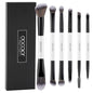 docolor Double Sided Makeup Brushes, 6Pcs Double Ended Eyeshadow Brush Set Professional Eye Makeup Brushes Set Foundation Eyeshadow Blending Eyebrow Travel Make Up Brushes Kits - color: White