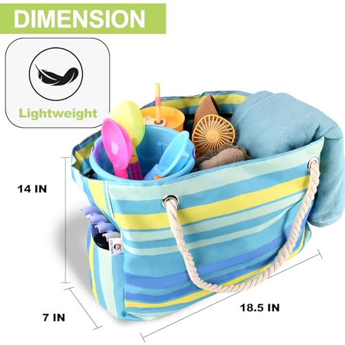 CaCTOUR Large Beach Bag Women,Beach Bags Waterproof Sandproof with Zipper Wet Pocket,Beach Tote Pool Bag for Swim Gym Travel - color: Green