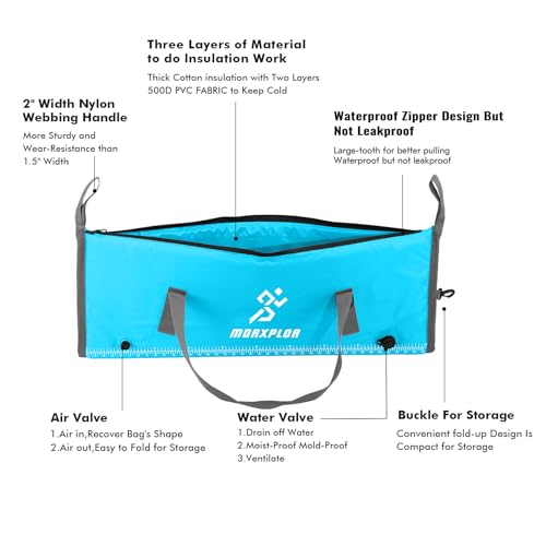 MORXPLOR Insulated Fish Cooler Bag for Fishing 41x17 47x17In 50x20In 60x24 72x30 80X40 Inches,Large Insulated Fish Kill Bag,Fishing Catch Bag Cooler with Water-resistant Zipper - color: 41inch Blue