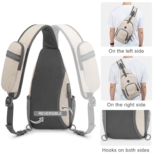 G4Free RFID Sling Bag Crossbody Backpack Small Chest Shoulder Bag Hiking Outdoor - color: Ivovy