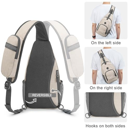 G4Free RFID Sling Bag Crossbody Backpack Small Chest Shoulder Bag Hiking Outdoor - color: Ivovy