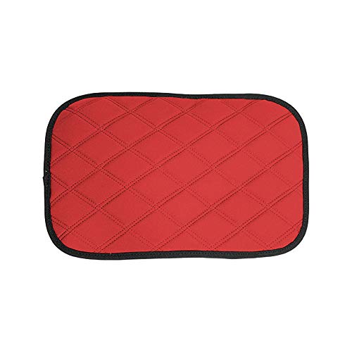 FH Group Neosupreme Red Diamond Pattern Center Console Pad – Water-Resistant Armrest Cover Protector for Cars, SUVs & Trucks - color: Red, style: Console Cover (Diamond)