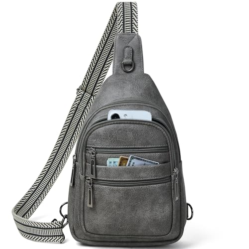 Leresas Sling Bag for Women Crossbody Bags Sling Purse Cross Body Backpack Vegan Leather Over Shoulder Bag Travel Handbag Gifts Dark Grey - color: Drak Grey