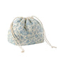 Cotton Quilted Drawstring Makeup Bag with Canvas Lining,Coquette Aesthetic Cute Travel Toiletry Bag,Drawstring Gift Bag for Women and Girls（02Light Blue Flower） - color: 02Light Blue Flower