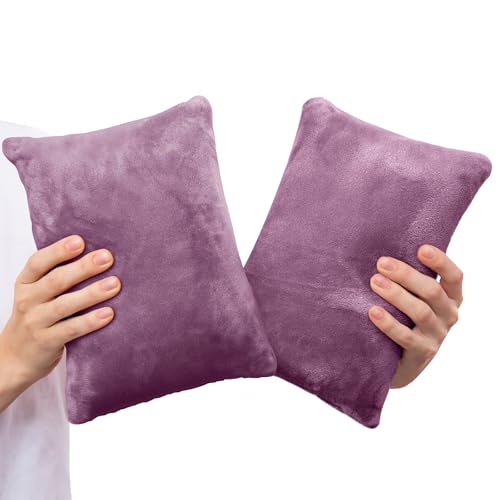 1 MIDDLE ONE 2 Pack Small Pillow, Memory Foam Mini Pillow 11 X 7 Inches for Travel, Sleeping, Nap and Neck, Knee, Lumbar Support, Tiny Cushion for Pet, Dogs (Dark Purple) - color: Dark Purple, size: 11x7 inch