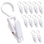 12 Pcs Super Strong Plastic Swivel Hanging Hooks, Curtain Clips, Clothes Pins, Beach Towel Clips, Home Swivel Laundry Clips for Hats, Pants, Towels, Socks, Pants (White) - color: White