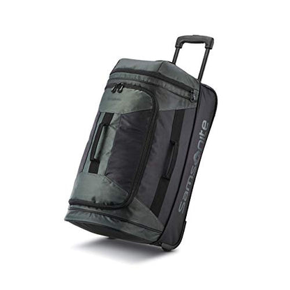 Samsonite Andante 2 Wheeled Duffel Bag – 22-Inch Durable Rolling Luggage with Inline Skate Wheels, Push-Button Handle & Spacious Compartments – Travel-Friendly and Lightweight - Moss Green/Black - color: Moss Green/Black, size: 22-Inch